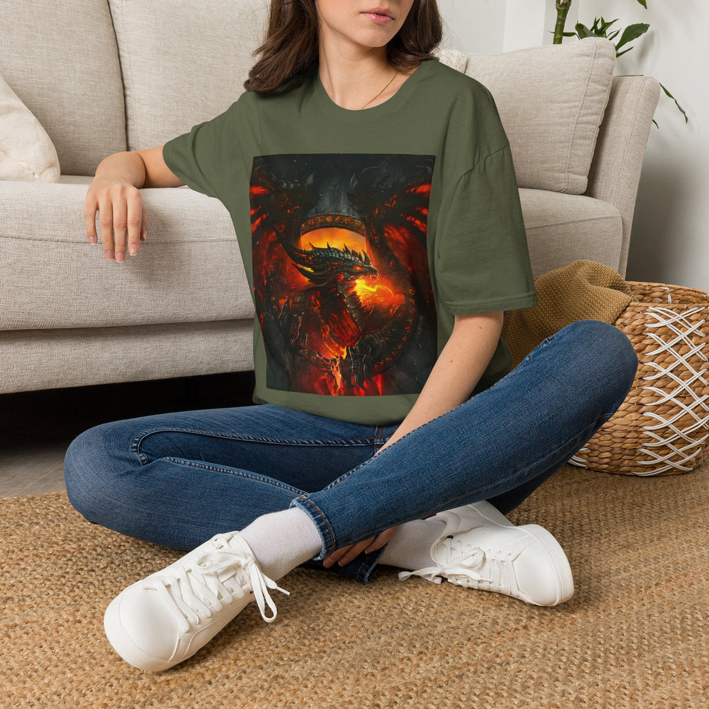 Dragon Fire T-Shirt — Fiery Dragon Face Graphic Tee