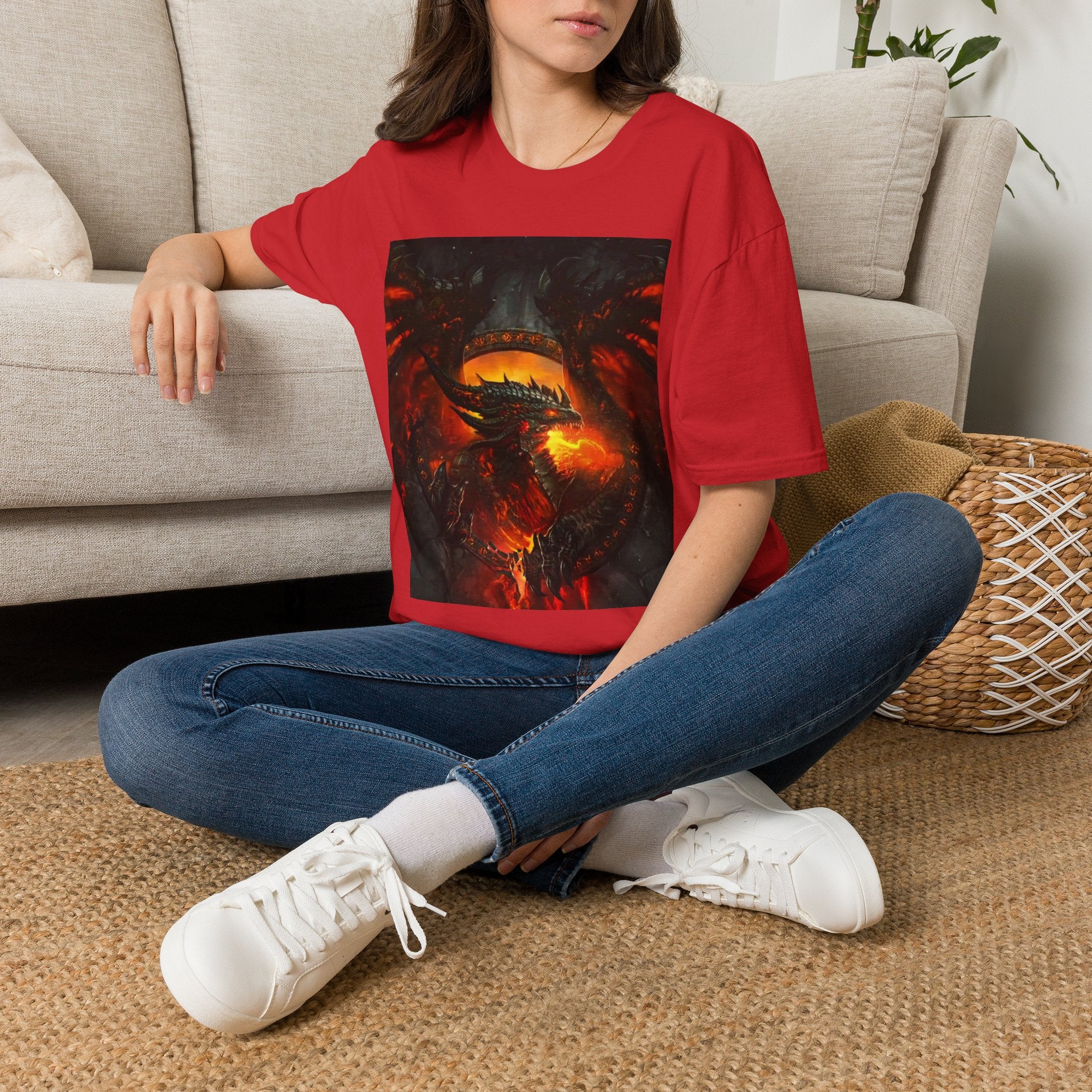 Dragon Fire T-Shirt — Fiery Dragon Face Graphic Tee