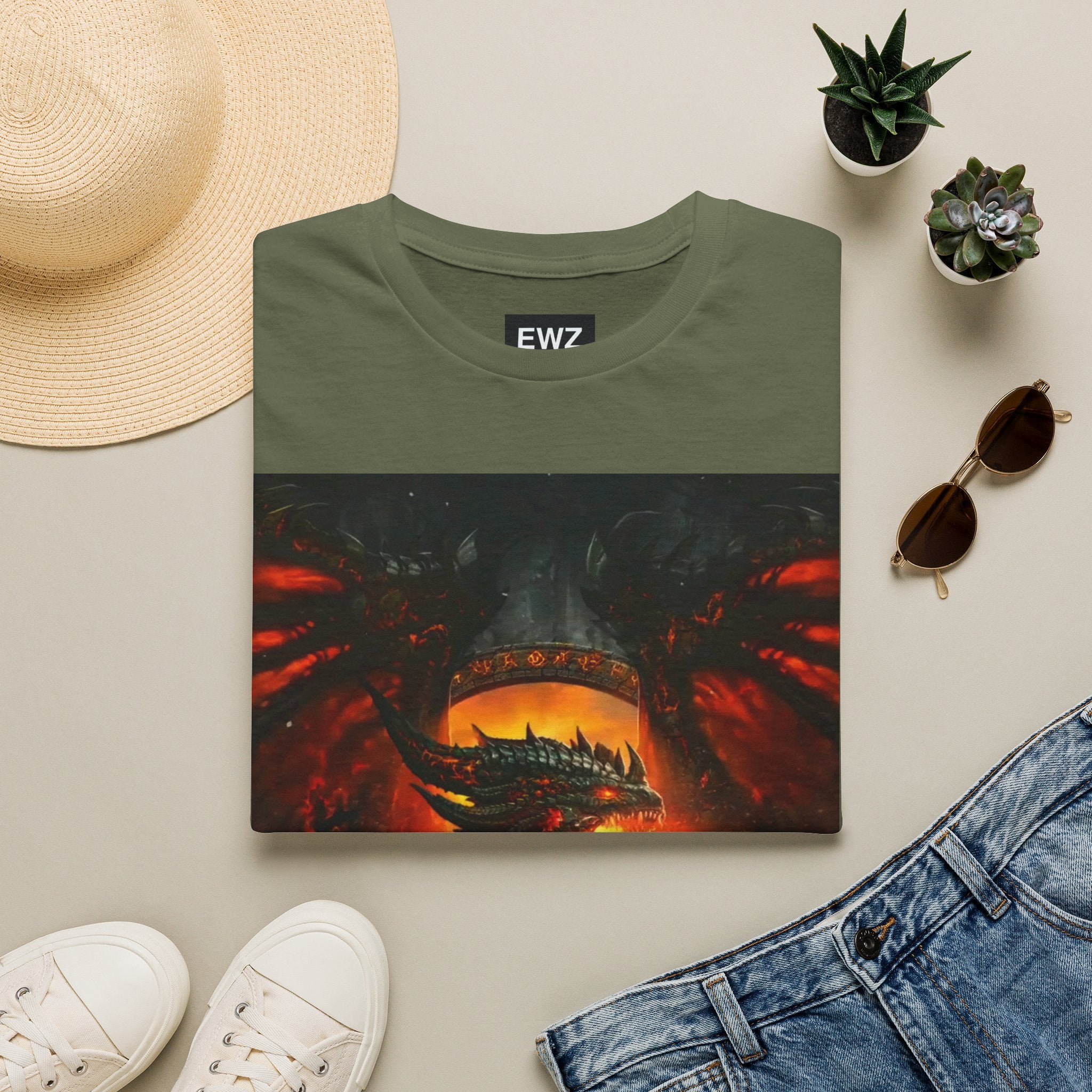 Dragon Fire T-Shirt — Fiery Dragon Face Graphic Tee