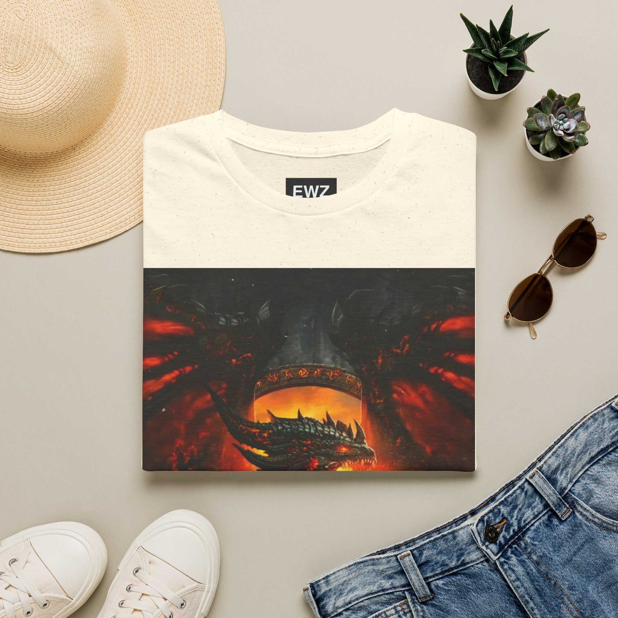 Dragon Fire T-Shirt — Fiery Dragon Face Graphic Tee