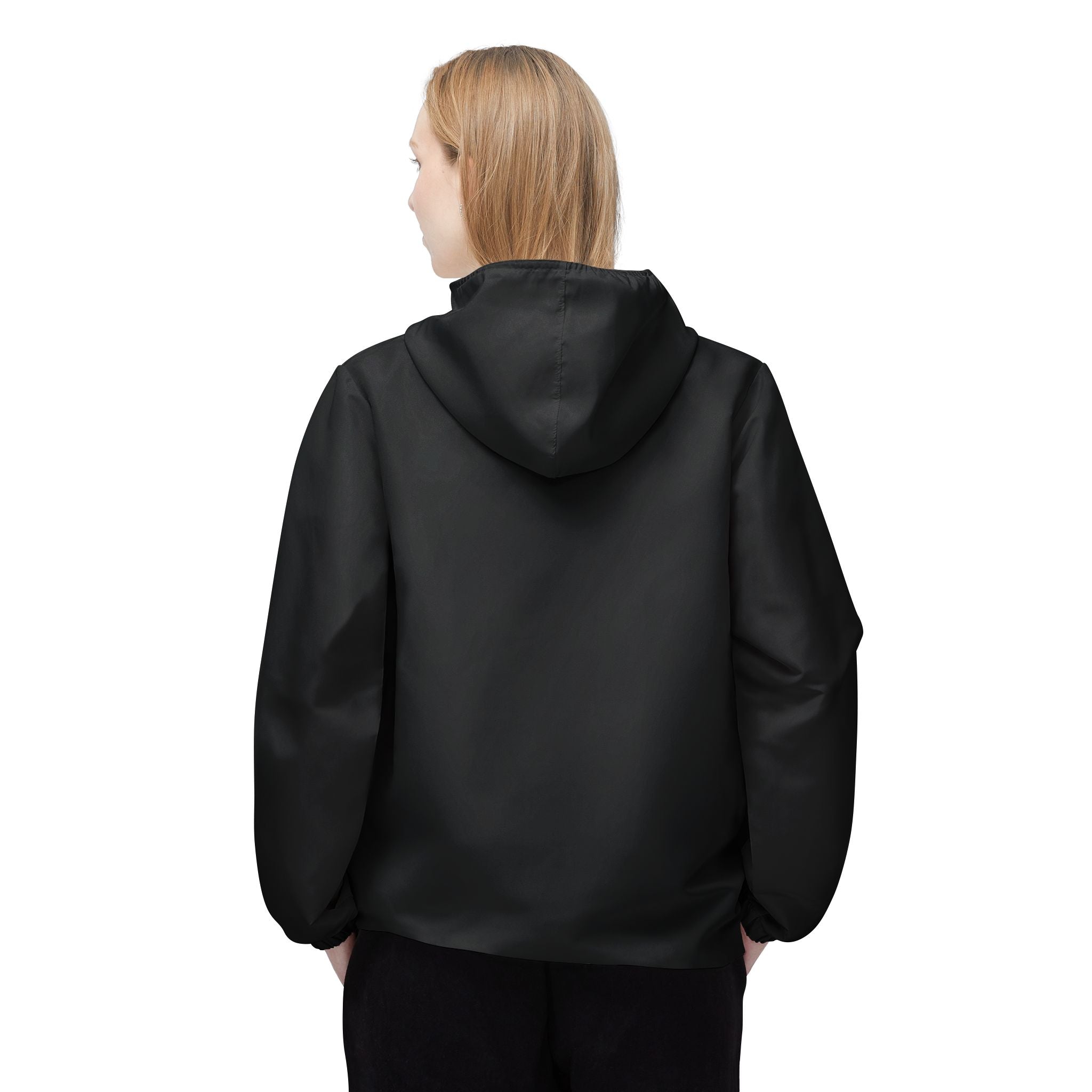 EWZ Minimal Black Windbreaker Jacket – Lightweight Hooded Windbreaker