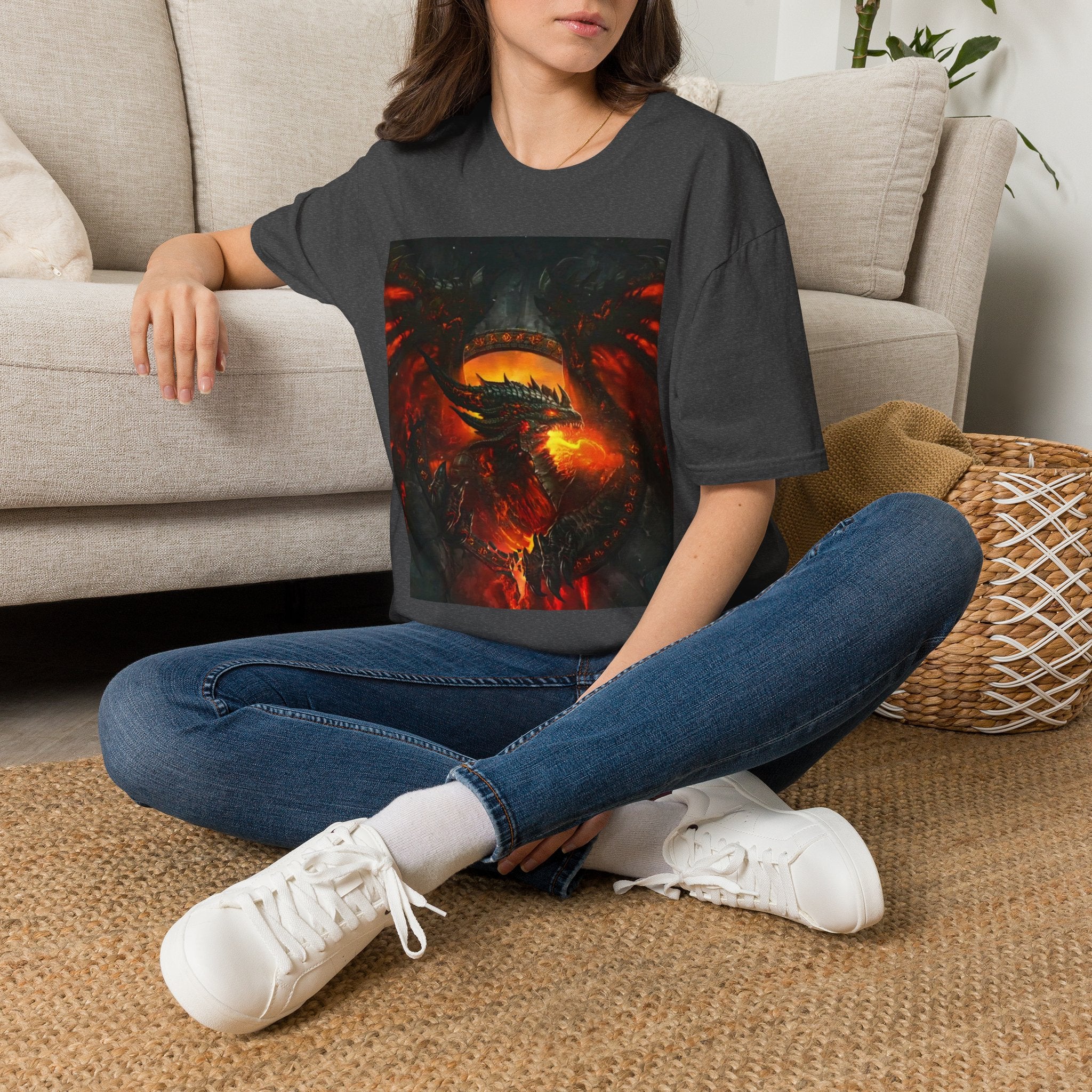 Dragon Fire T-Shirt — Fiery Dragon Face Graphic Tee