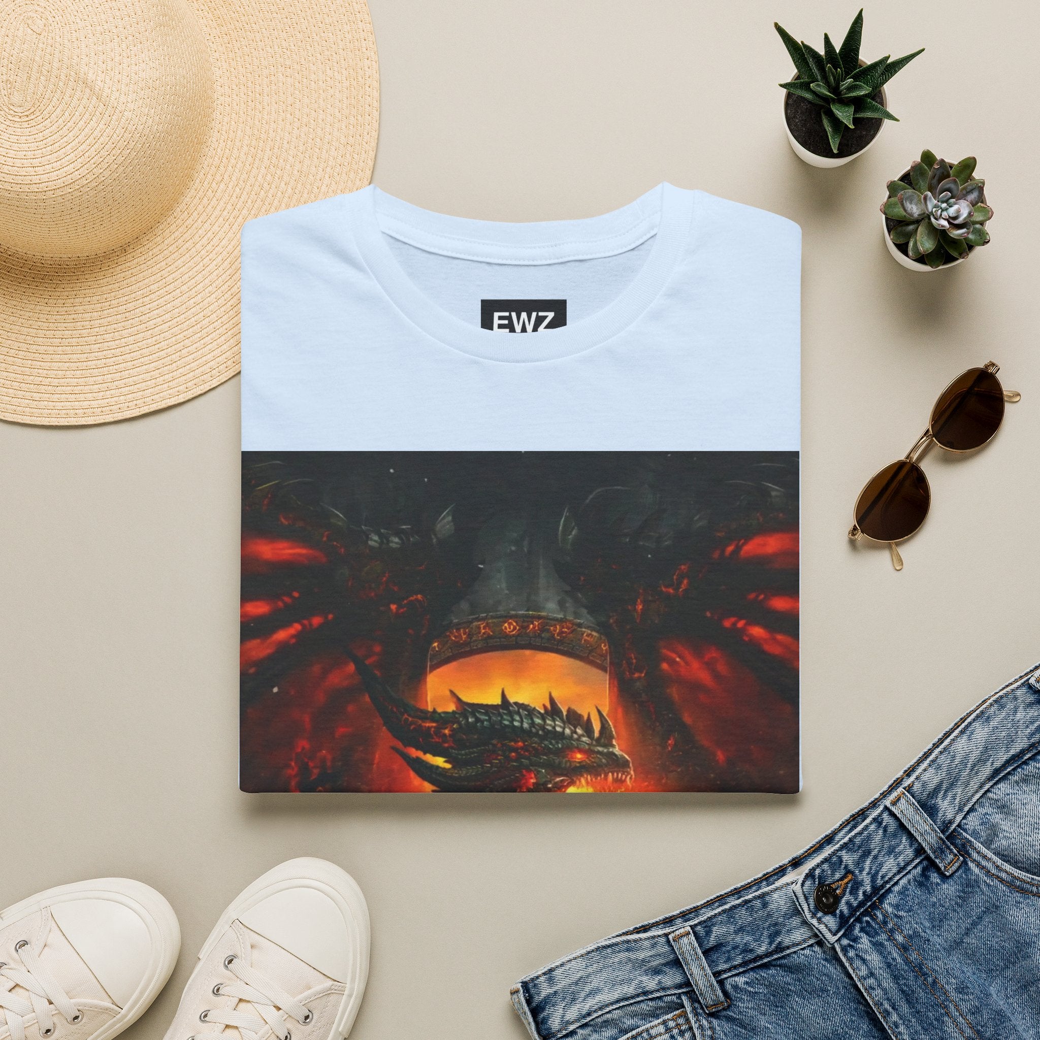 Dragon Fire T-Shirt — Fiery Dragon Face Graphic Tee