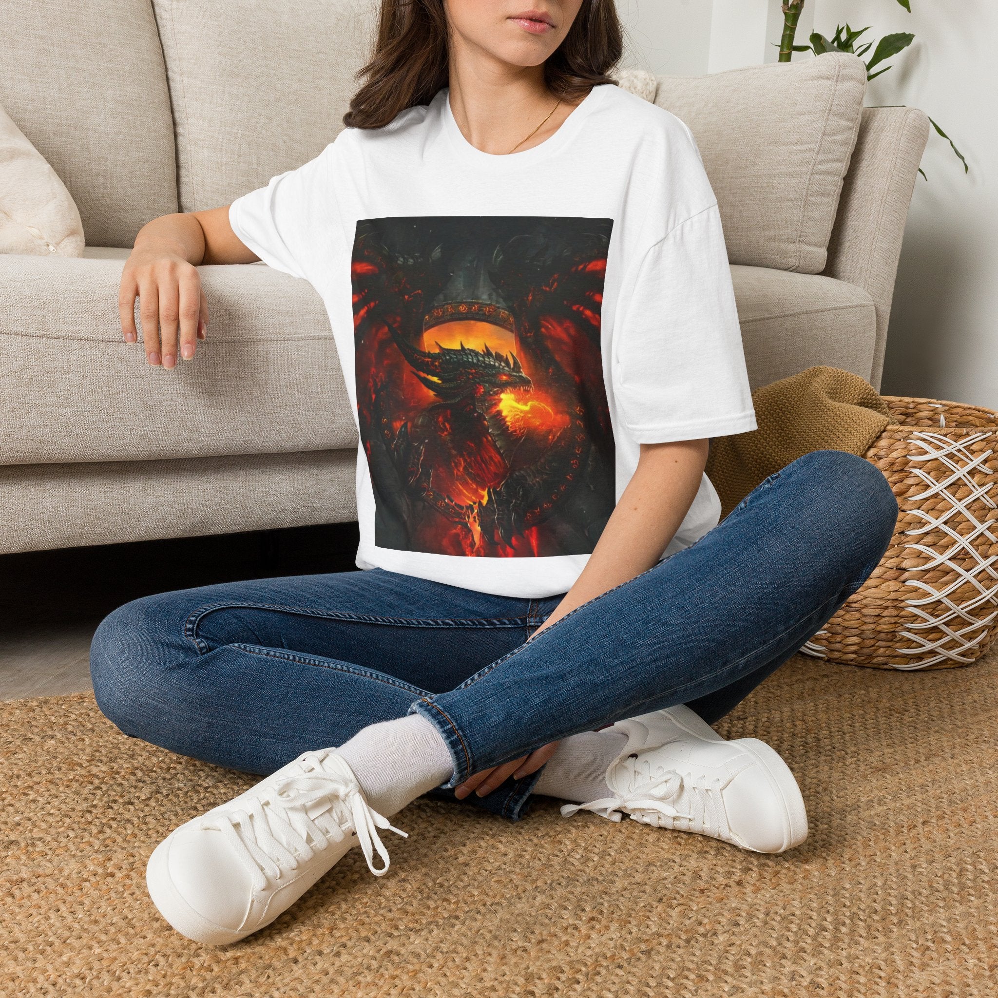 Dragon Fire T-Shirt — Fiery Dragon Face Graphic Tee