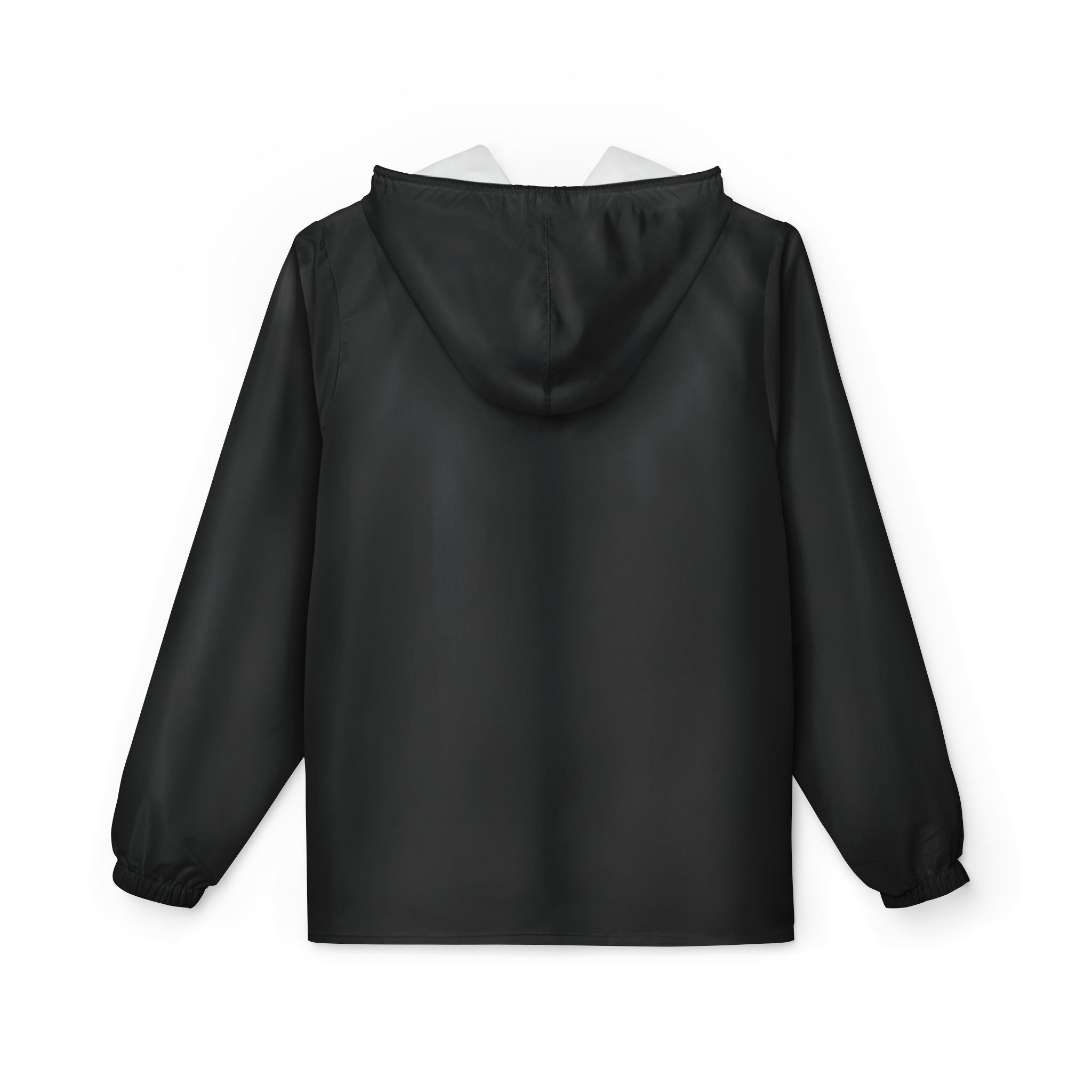 EWZ Minimal Black Windbreaker Jacket – Lightweight Hooded Windbreaker