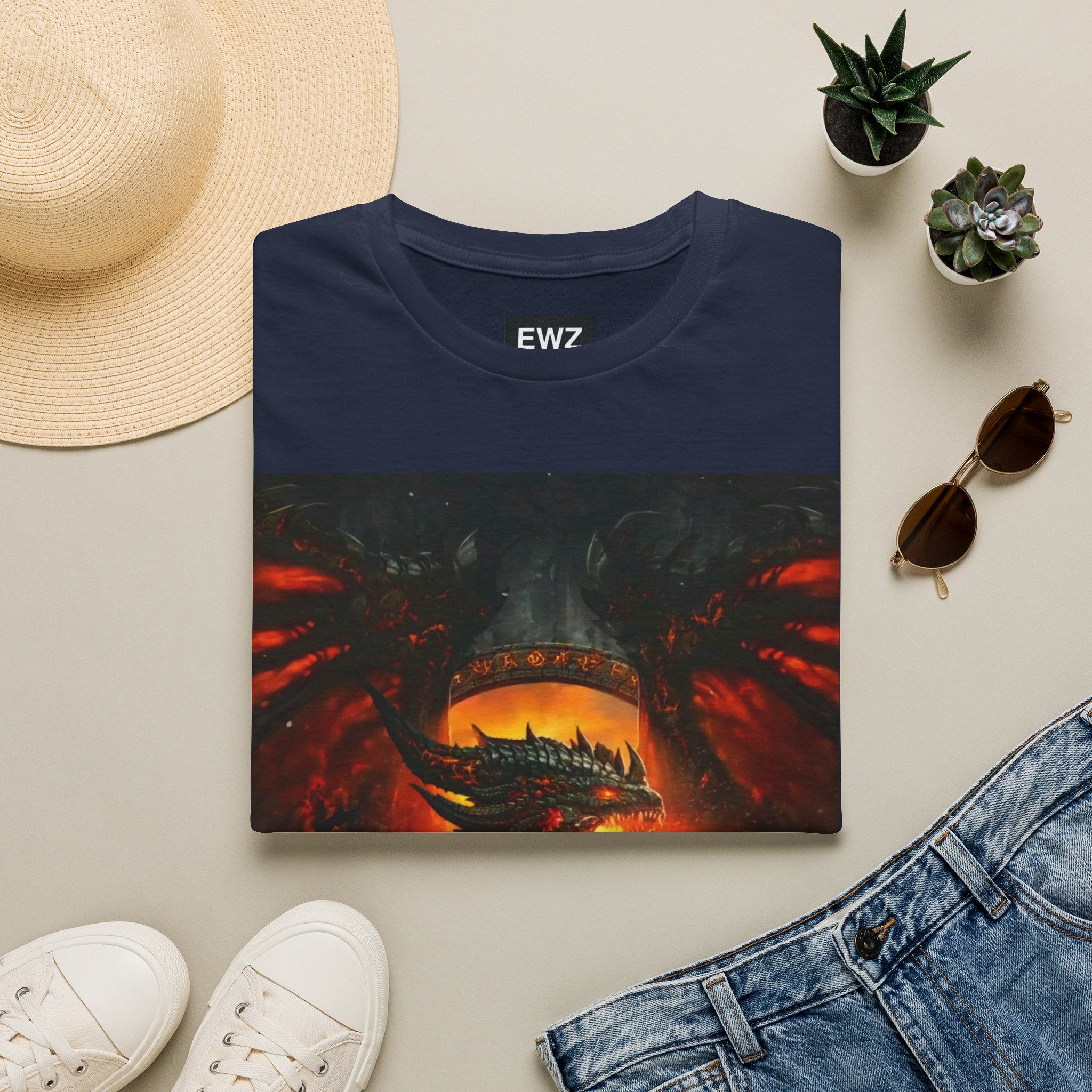 Dragon Fire T-Shirt — Fiery Dragon Face Graphic Tee