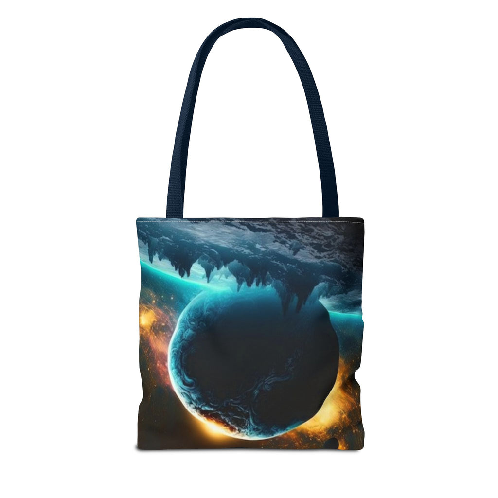 Cosmic Eclipse Tote Bag — Alien Planet Space Art All-Over Print