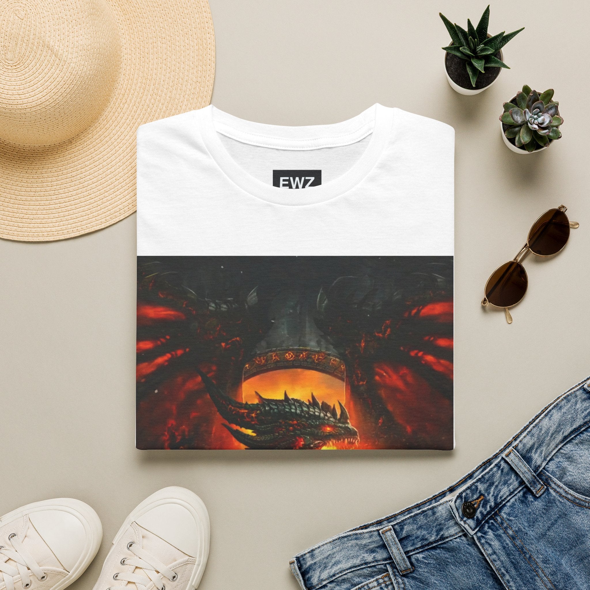 Dragon Fire T-Shirt — Fiery Dragon Face Graphic Tee
