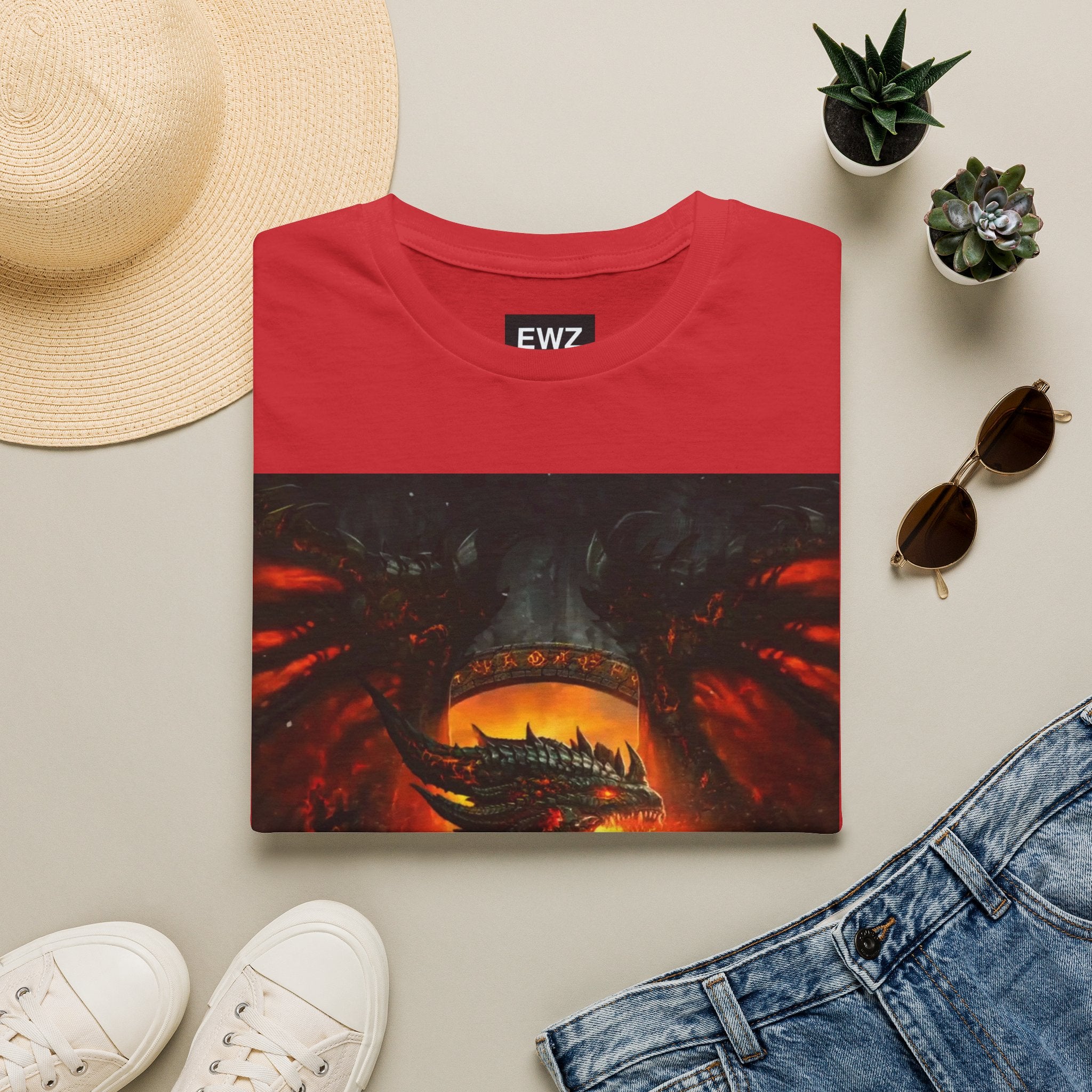 Dragon Fire T-Shirt — Fiery Dragon Face Graphic Tee