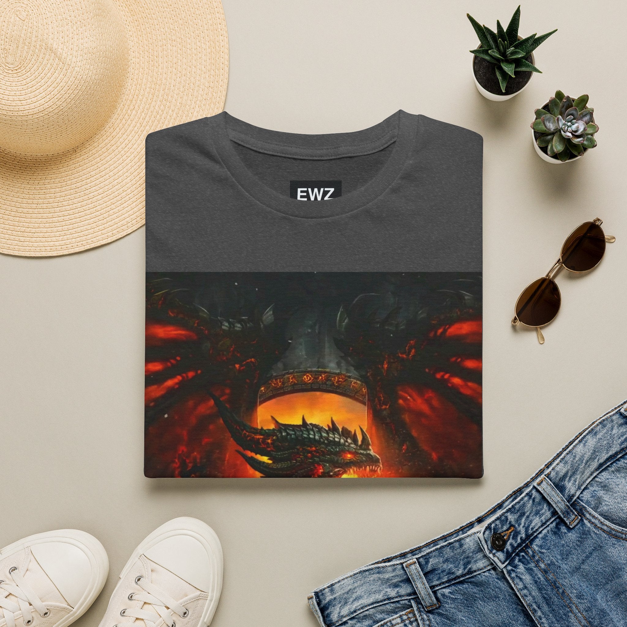 Dragon Fire T-Shirt — Fiery Dragon Face Graphic Tee