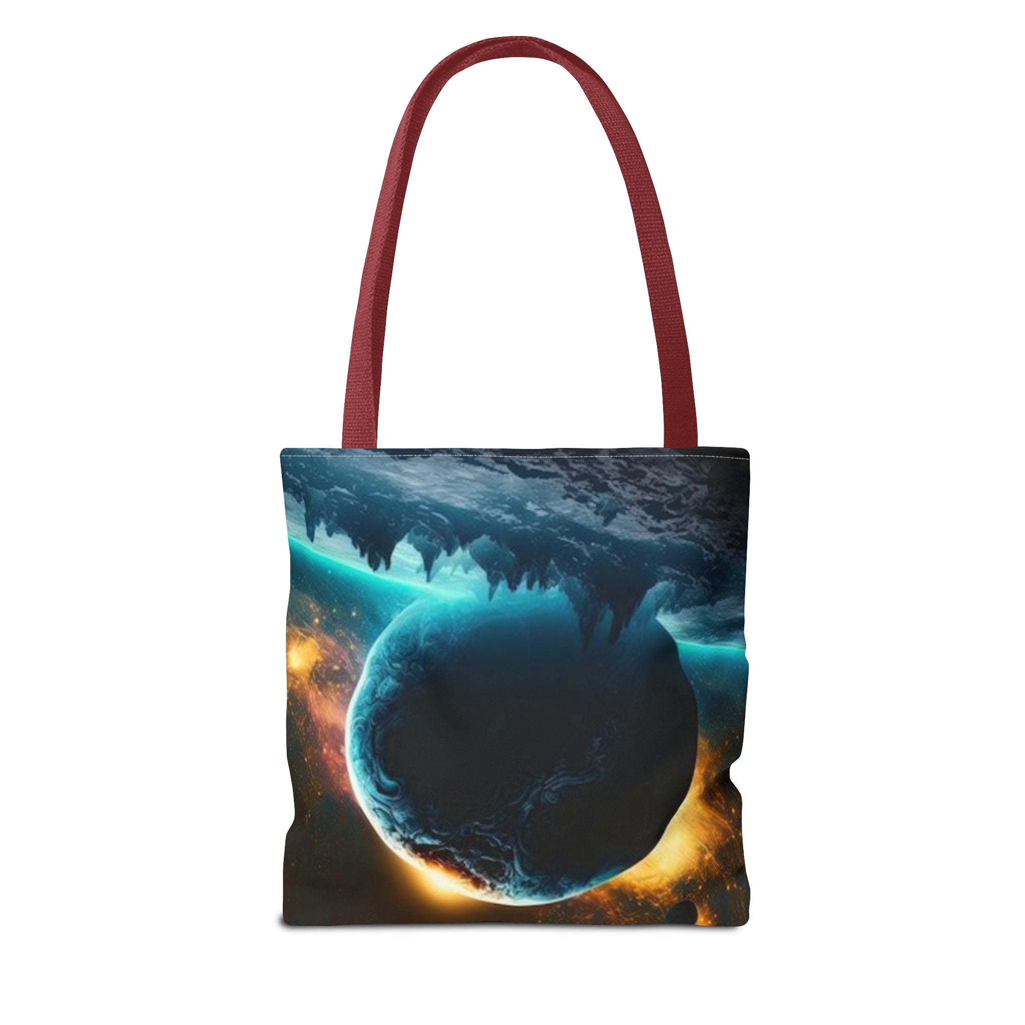 Cosmic Eclipse Tote Bag — Alien Planet Space Art All-Over Print